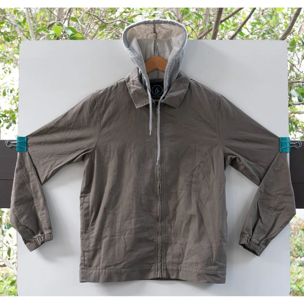 Volcom Rexton Men's Jacket Zip‎ Up Hoodie Grey Size S